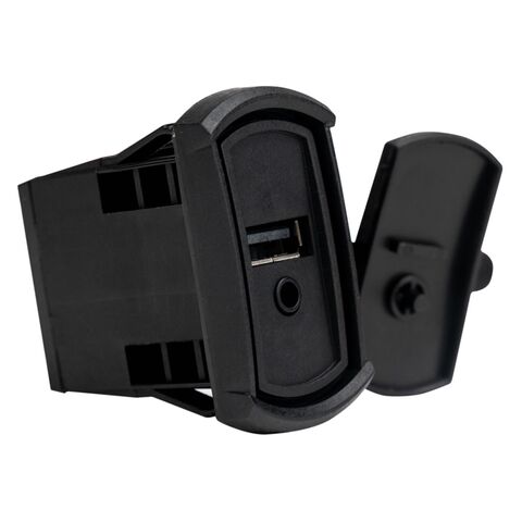 MB Quart Switch Port Dash-Mounted USB Charge Port With 3.5 mm Audio Input