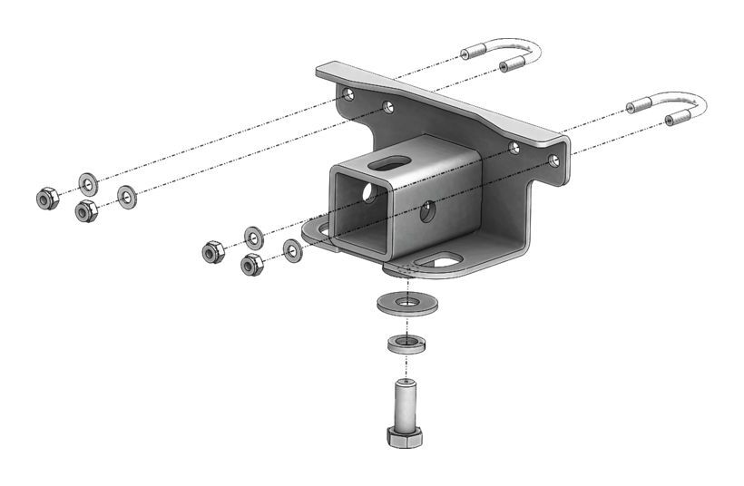 KFI Rear 2" Hitch Receiver Yamaha Kodiak 700 / Grizzly 550 / 700 2007