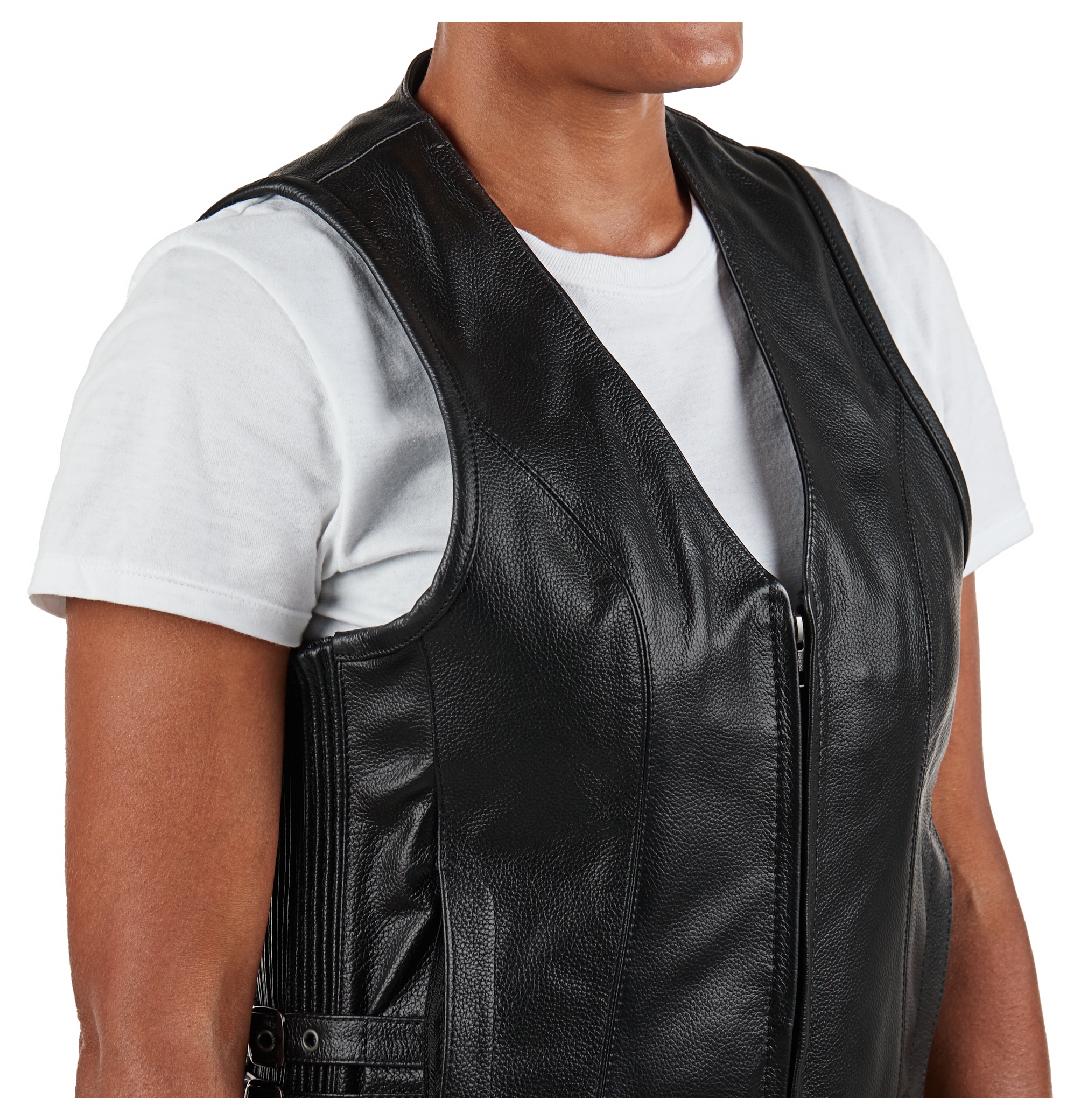 Street Steel Nightstar Women's Leather Vest Cycle Gear