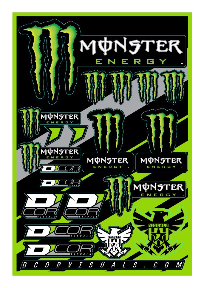 D'COR Visuals Monster Energy Decal Sheet - Cycle Gear