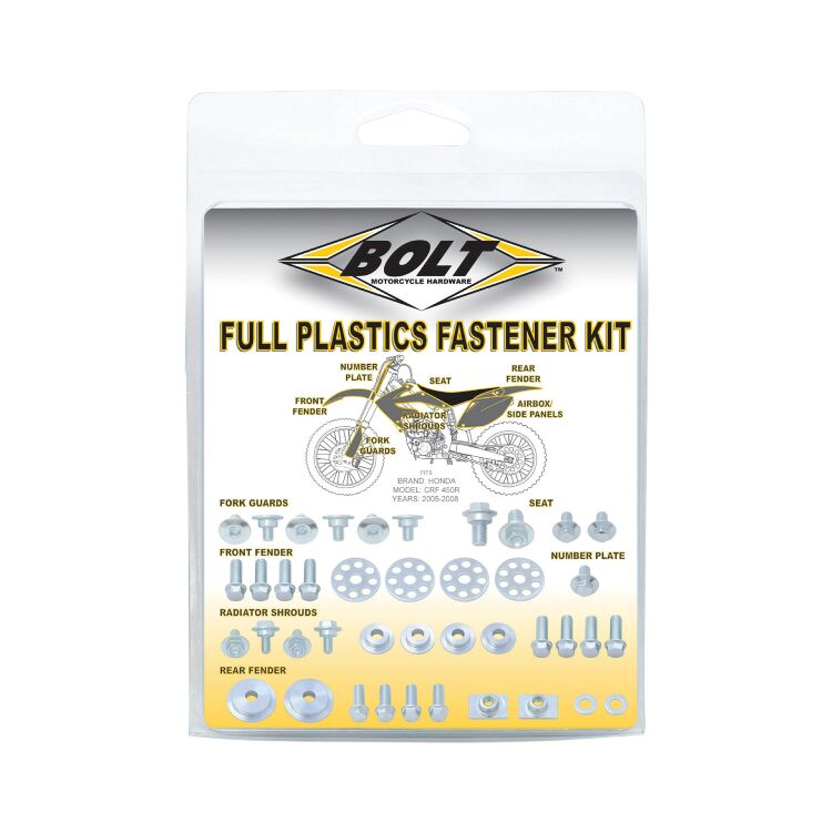 Bolt Hardware Full Plastics Fastener Kit Honda 125cc-250cc 1990-1992