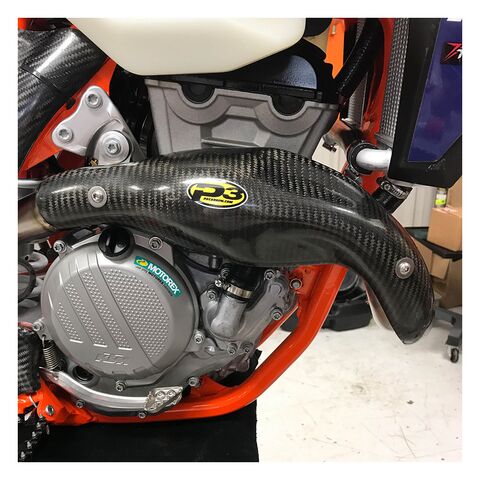 P3 Carbon Fiber Heat Shield For FMF SX MegaBomb KTM / Husqvarna 250cc-350cc 2016-2018