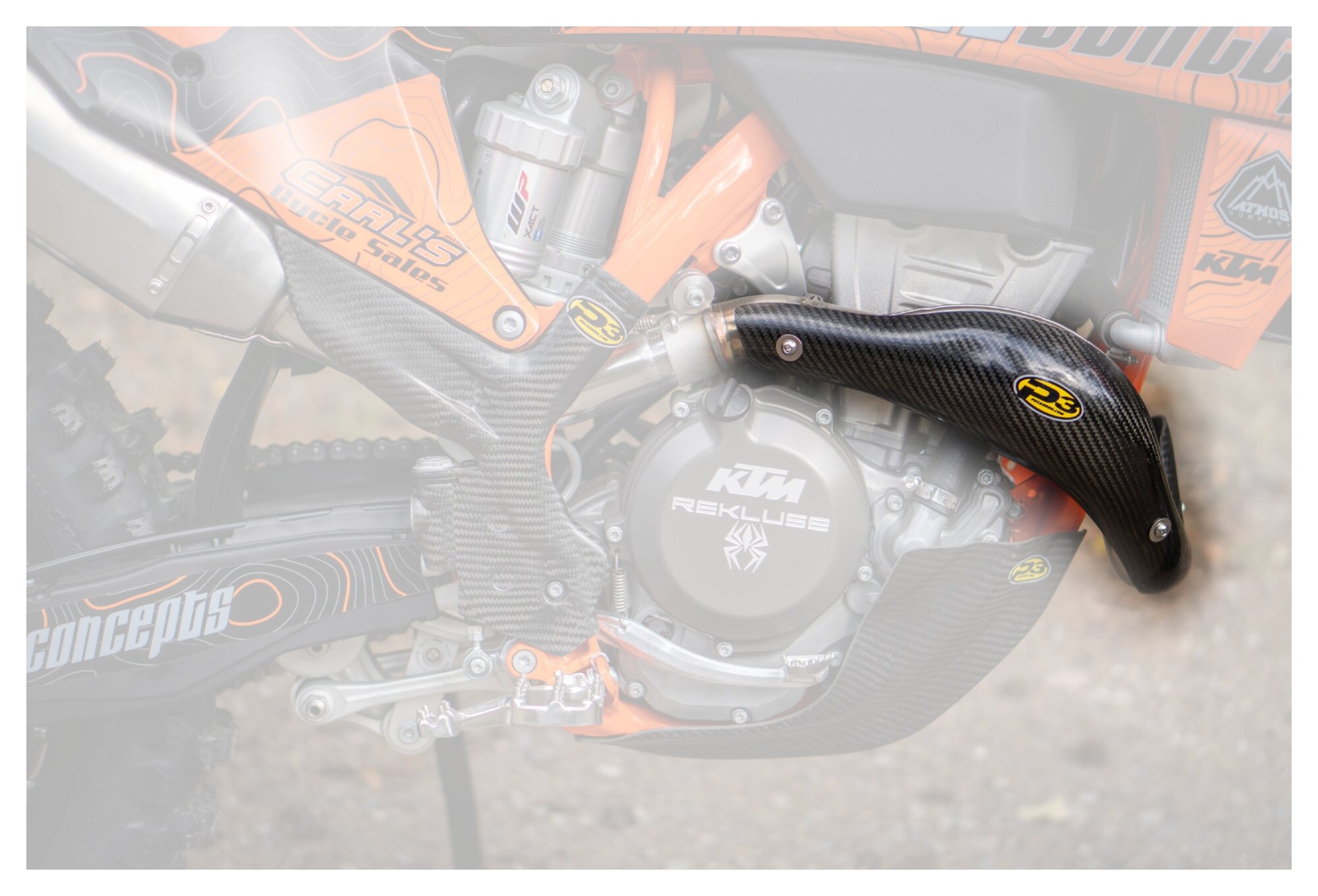P3 Carbon Fiber Heat Shield KTM 350 SX-F / 350 XC-F 2019-2022 - Cycle Gear