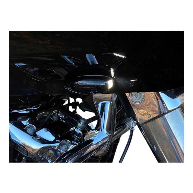 TCMT Black Front Amber Turn Signal Lights For Harley Road Glide FLTRX 2015-2023