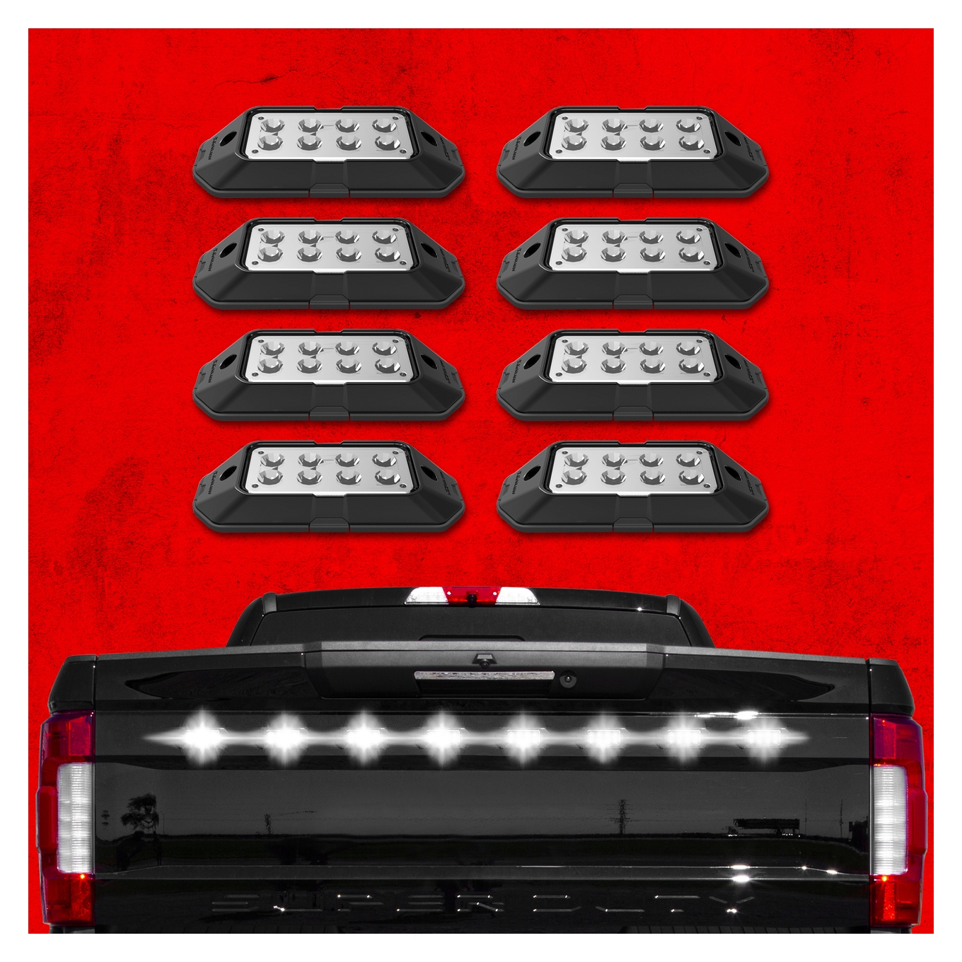 XKGlow Strobe Pod Lights 8 Piece Kit Cycle Gear