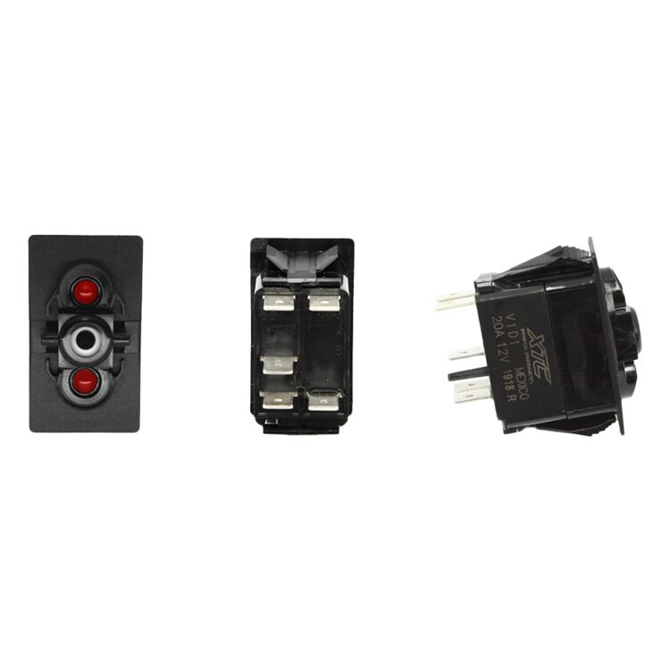 XTC Power Products SPST Carling Rocker Switch with Red / Red LEDs