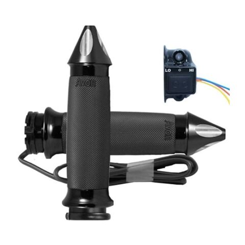 Avon Custom Contour Spike Heated Grips For Harley With Throttle By Wire