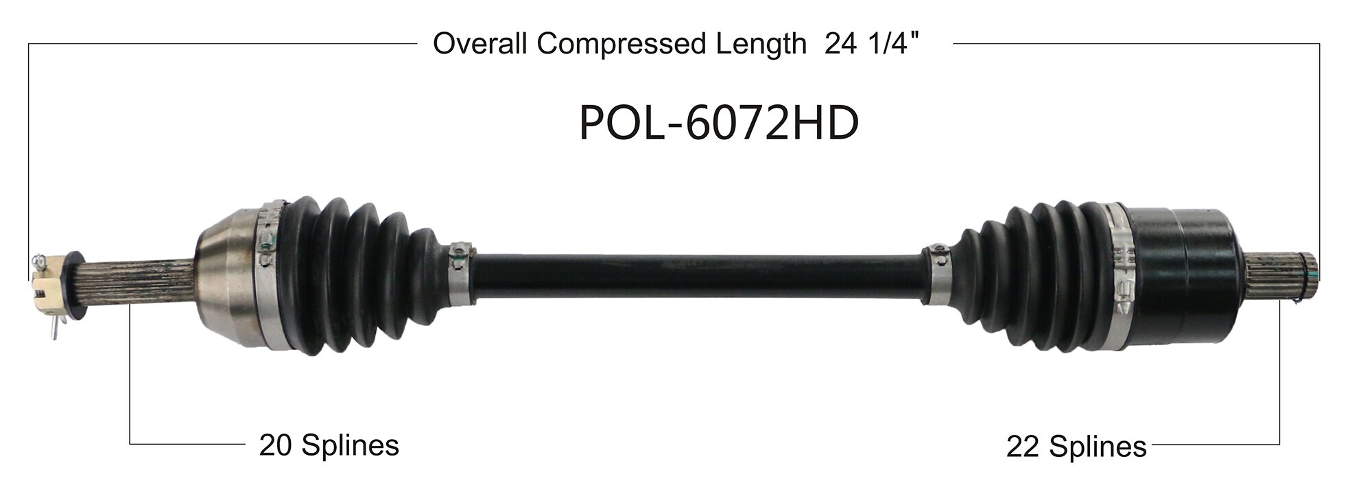 Open Trail HD 2.0 Front Axle Polaris Ranger 570 / EV Mid Size 20152016