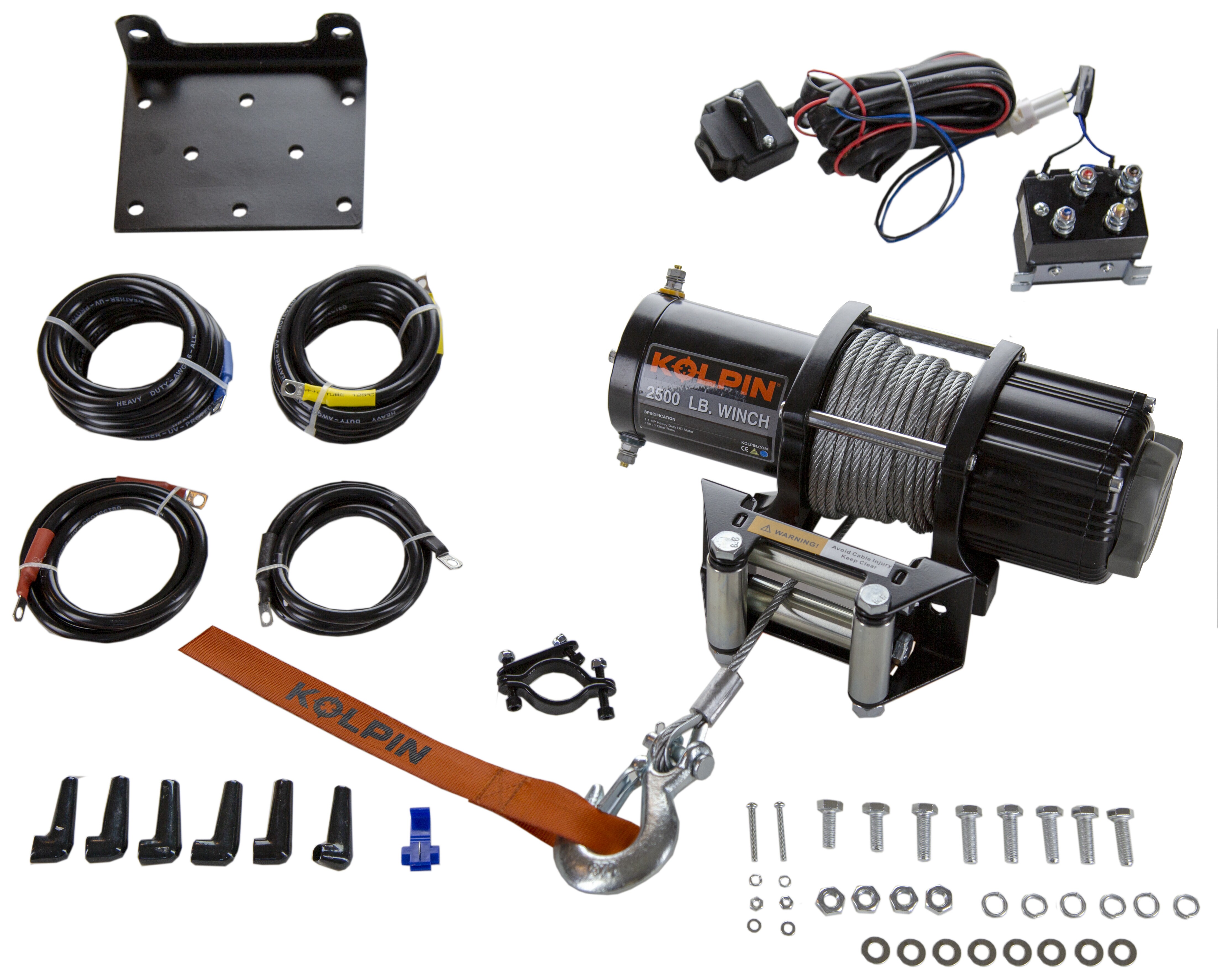 Kolpin Outdoors Quick Mount Steel Cable Winch 2500lb Cycle Gear