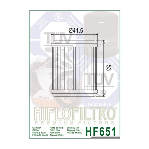 HiFloFiltro Premium Oil Filter HF651