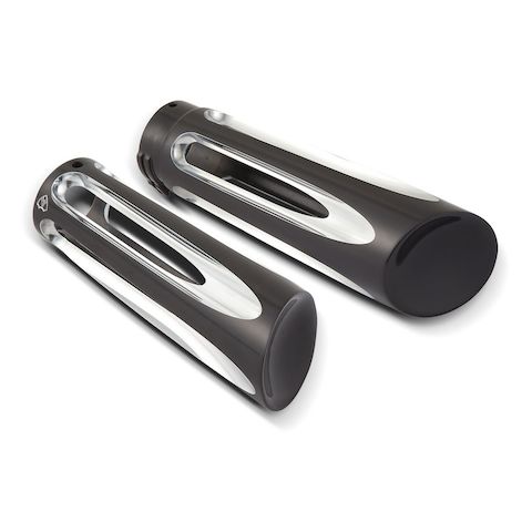Arlen Ness Original Billet Deep Cut Grips For Harley With Dual Cable Throttle