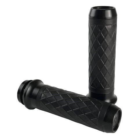 Brass Balls Cycles Leather Diamond Moto Grips For Harley