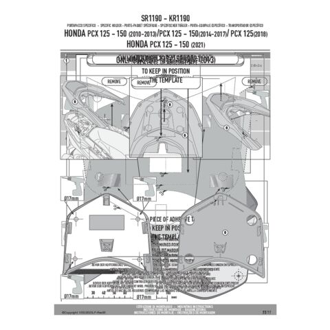 Givi SR1190 Top Case Support Brackets Honda PCX150 2013-2023