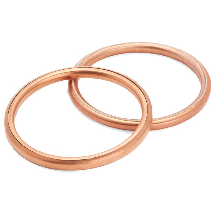 Milwaukee Twins Round Copper Exhaust Port Gaskets For Harley Shovelhead 1966-1984