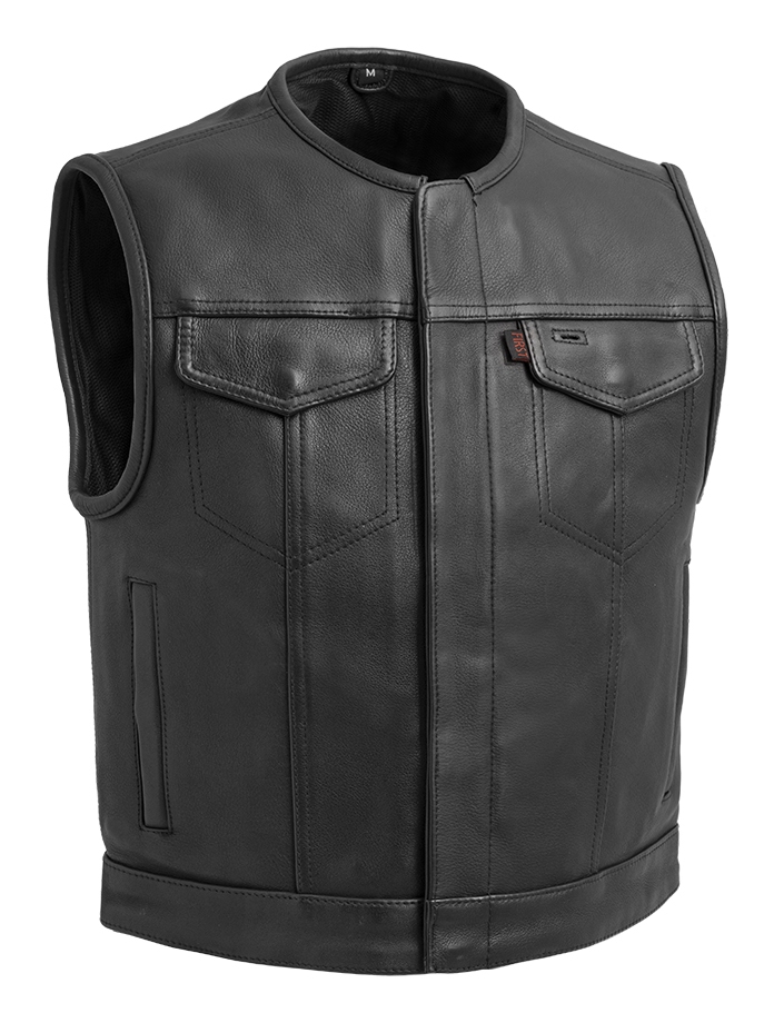 First Manufacturing Lowside Leather Vest Cycle Gear