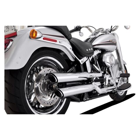 Vance & Hines PCX 3" Round Twin Slash Slip-On Mufflers For Harley Fatboy / Deuce 2007-2017