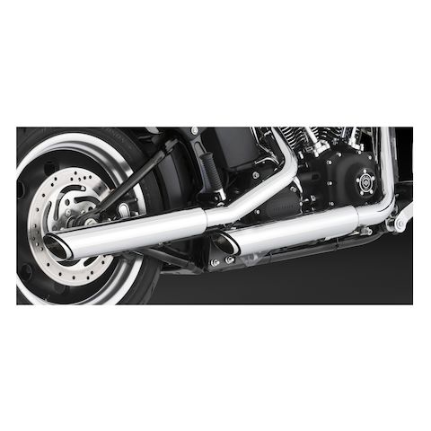 Vance & Hines PCX 3" Round Twin Slash Slip-On Mufflers For Harley Softail 2007-2017
