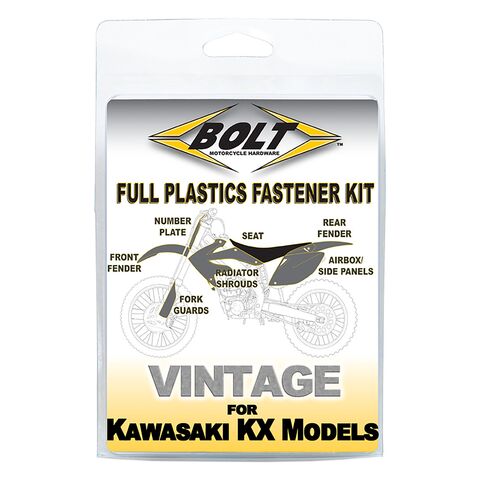 Bolt Hardware Full Plastics Fastener Kit Kawasaki KX125 / KX250 1998-2002