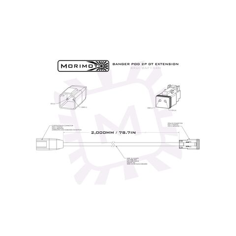 Morimoto 2-Pin Extension Harness For 1 / 2 / 4Banger Pod Lights