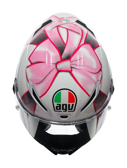 Agv Pink Bow Helmet Agv Woman In Motorcycle Helmet AGV K-3 SV
