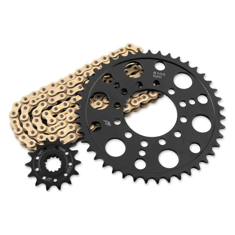 520 Pitch Drive Chain Caltric 520 Chain & Sprocket Kit In Red