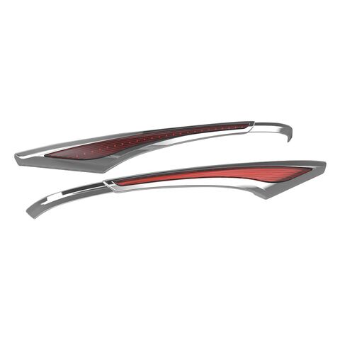 Kuryakyn Saddlebag LED Chrome Accent Swoops with Red Lenses Honda Gold Wing 2012-2017