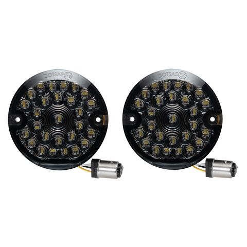 HogWorkz Pro Grid Front Turn Signals LEDs 1157 Base Flat Lens For Harley 1994-2022