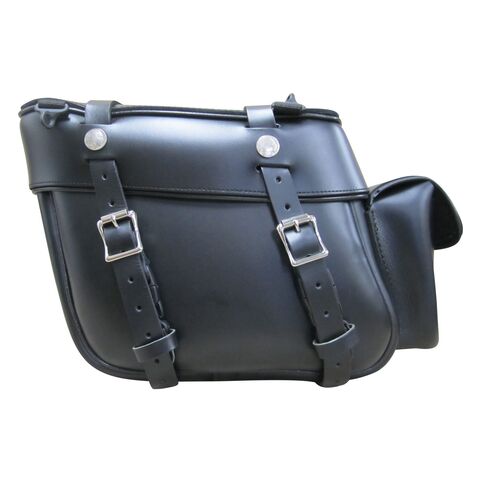 Leatherworks 111 Deluxe Box Top Studded Throw Over Saddlebags With Rear Pockets