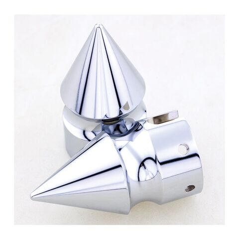 Milwaukee Twins Spike Front Axle Nut Covers For Harley 1972-1989