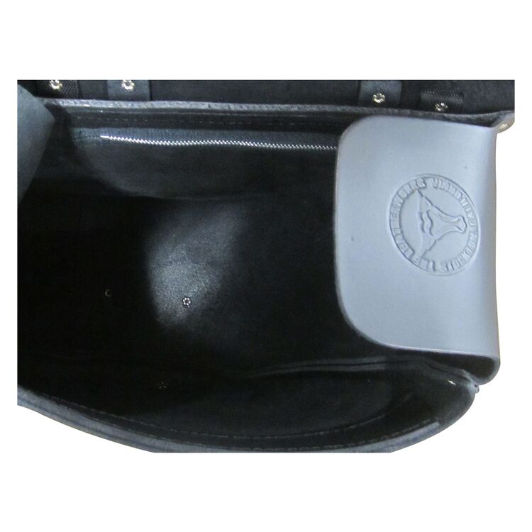 Leatherworks Wide Angle Retro Black Throwover Saddlebags Cycle Gear