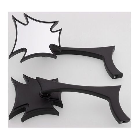 Milwaukee Twins Wild Maltese Cross Mirror Set With Radical Elbow Stem