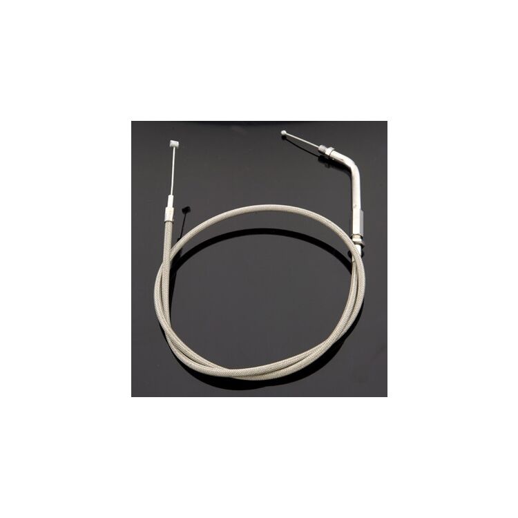 Motion Pro Stainless Armor Coat Throttle Cable +6" For Harley FLH / FLT 1981-1988