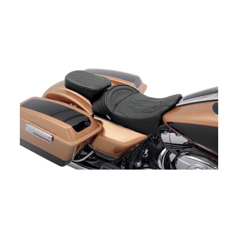 Drag Specialties Passenger Pillion With Flame Stitching For Harley Touring 1997-2025