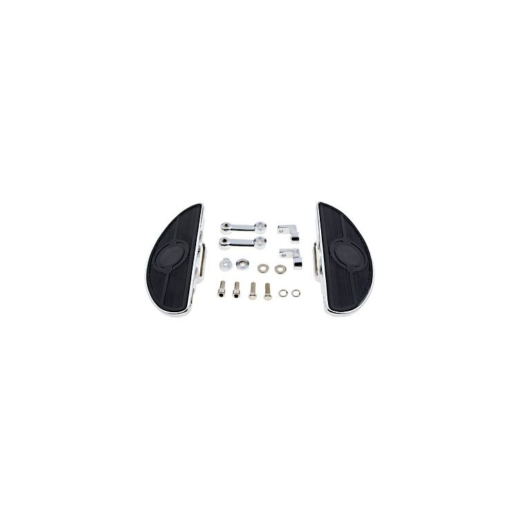 Milwaukee Twins Oval Mini-Floorboards With Mounts For Harley