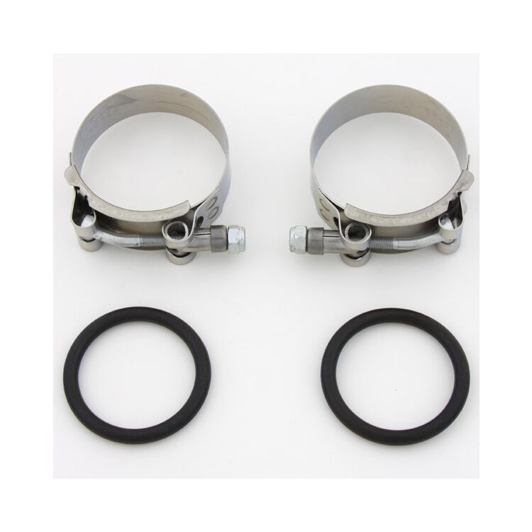 Milwaukee Twins Heavy-Duty Stainless Steel Intake Clamps For Harley FL FX XL 1955-1977