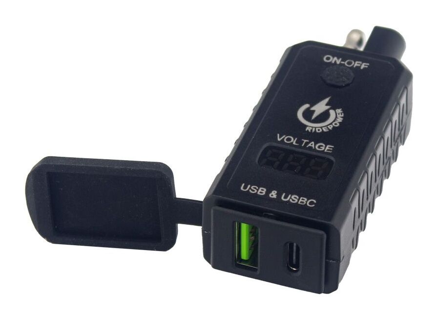 RidePower SAE To USB / USBC Outlet With Voltage Display Cycle Gear