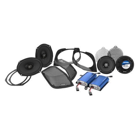 Hogtunes Cut-In 6" x 9" Speaker, Amp, & Lid Kit For Harley Touring 2014-2025