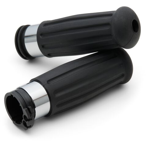Milwaukee Twins Nostalgic Style Grip Set For Harley With Dual Cable Throttle