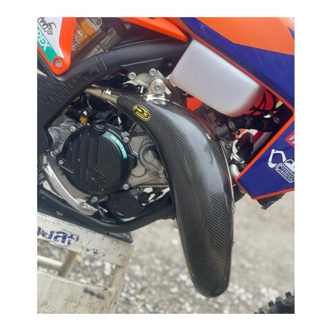 P3 Carbon Fiber MAXCoverage Pipe Guard KTM 125 SX / XC / Husqvarna TC125 2023-2026