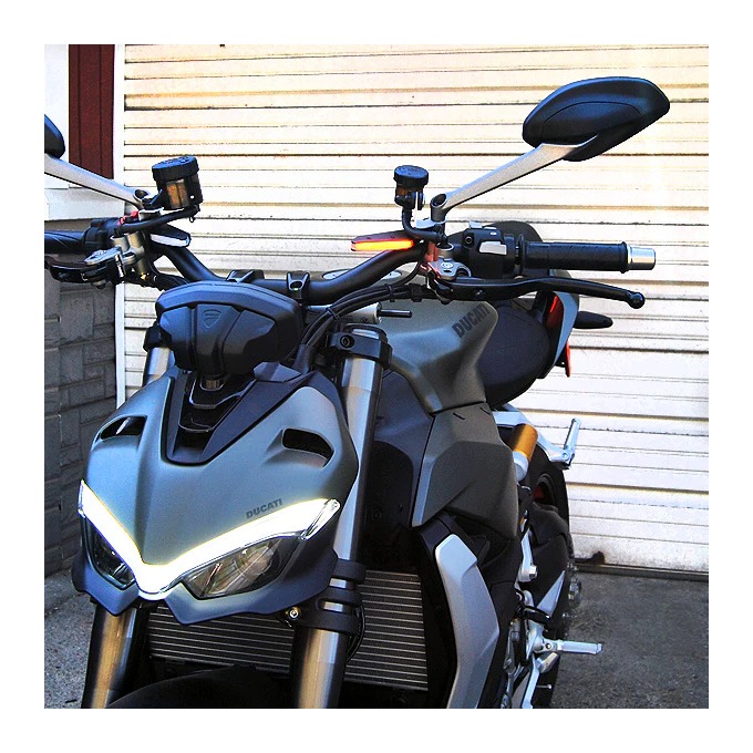 thumbnail image 2 of LED Motorcycle Turn Signals – Flexible Strip Blinker For S1000RR Panigale MV F4 RSV4 2 of 4
