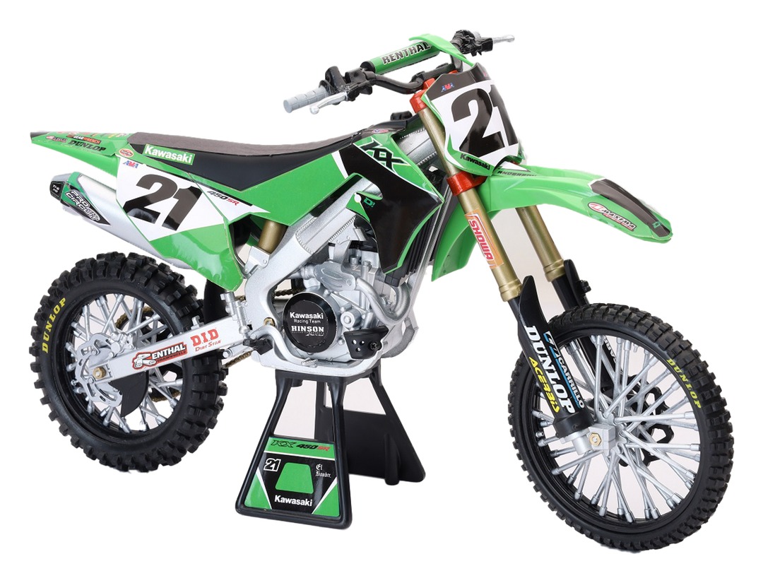 1/6 Kawasaki KX 450 モトクロスバイク New Ray Toys Kawasaki KX450F Jason Anderson 1:6 - Cycle Gear