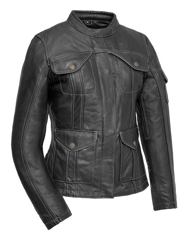 First Manufacturing Women's Outlander Leather Jacket Cycle Gear