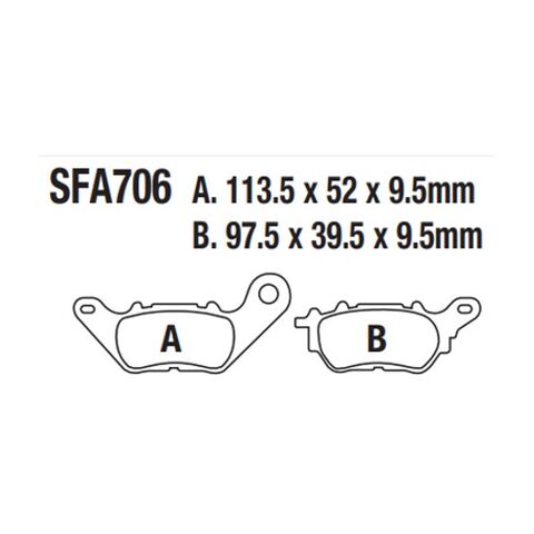EBC SFA706HH Double-H Sintered Rear Brake Pads
