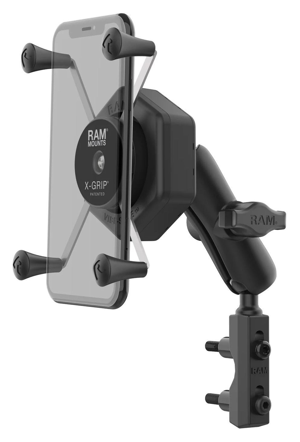 RAM Mounts Unpkd Ram LG X-Grip Holder With Male Pin Lock And Anti-Vibration  With Med Arm And Clutch Base