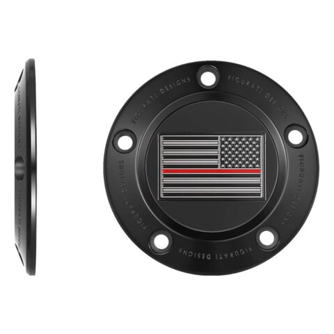 Figurati Designs Red Line Flag Timing Cover For Harley Twin Cam 1999-2017