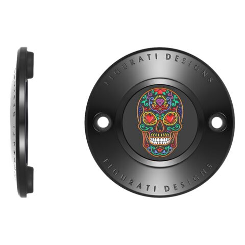 Figurati Designs Sugar Skull Timing Cover For Harley M8 2017-2026