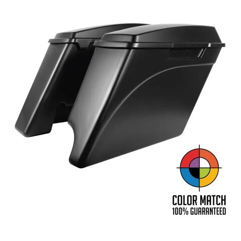 HogWorkz OE Color Matched 4" Stretched 2-Into-1 Saddlebags For Harley Touring 1994-2013