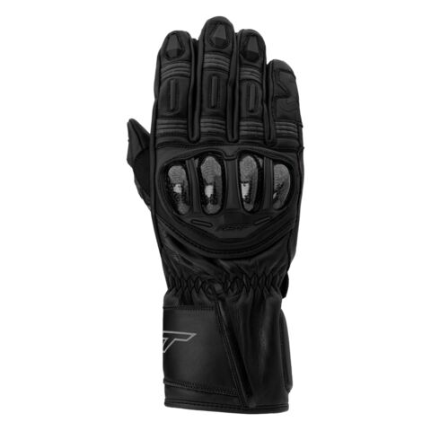 RST Fulcrum Leather Motorcycle Gloves – Grey/Red/Black, Level 1 Knuckle Armor, Touchscreen, Pre-Curved