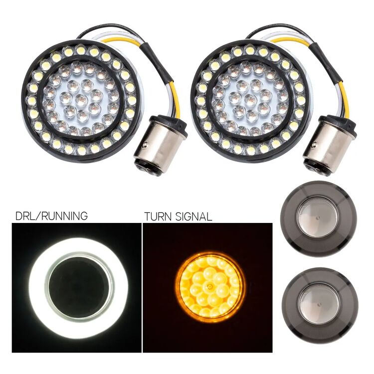 HogWorkz Halomaker Bullet Style LED Front Turn Signal Inserts For Harley 2000-2025