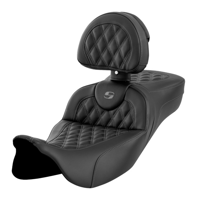 m*1様 CALEE HARLEY BORDER L/S CS 25AW Saddlemen Roadsofa LS Lattice Stitch 2-Up Seat For Harley Touring